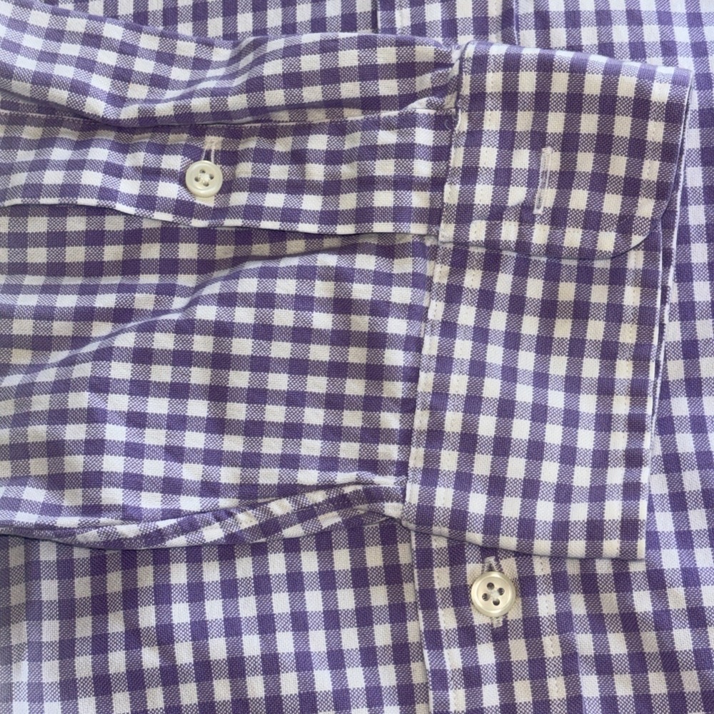 Polo Ralph Lauren Shirt Mens XLarge Purple Gingham Check Poplin Button Down - Picture 3 of 7